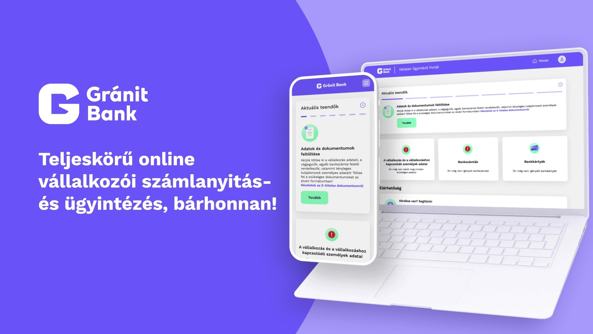 A Vállalati Online számlanyitás rövid folyamata